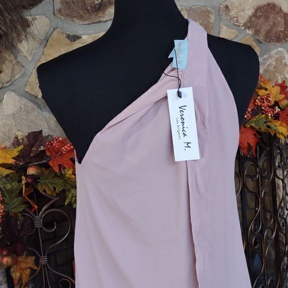 Veronica‎ M. Los Angeles Blush Side Tie Halter Blouse Sz XS - Picture 5 of 10